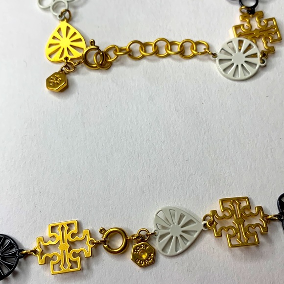 NWOT 2 PC Tory Burch Long/Doubled Necklace & Bracelet Set - Picture 7 of 8